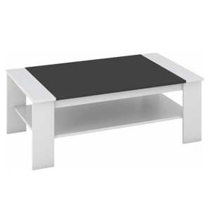 KONDELA Konferenčný stolík, biela/čierna, BAKER