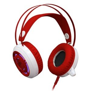 Redragon SAPPHIRE, herné slúchadlá s mikrofónom, s reguláciou hlasitosti, bielo-červená, 2x 3.5 mm jack + USB