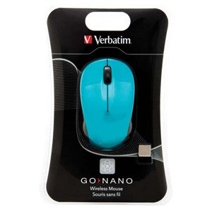 Myš bezdrôtová, Verbatim Go Nano 49044, modrá, optická, 1600DPI