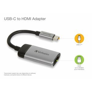 Verbatim adaptér USB-C 3.1 GEN 1 na HDMI 4K(F),  10cm kabel