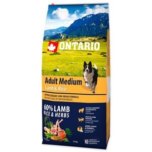 ONTARIO DOG ADULT MEDIUM LAMB AND RICE (12KG)