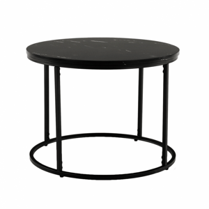 KONDELA Konferenčný stolík, čierny mramor/čierny kov, GAGIN