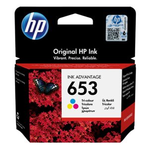 HP ORIGINAL INK 3YM74AE, TRI-COLOUR, 200STR., HP 653