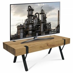 AUTRONIC AHG-262 OAK TV stolík, 120x44x40 cm, MDF doska, 3D dekor divoký dub, kov - čierny mat