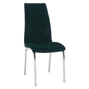 KONDELA Jedálenská stolička, smaragdová Velvet látka/chróm, GERDA NEW