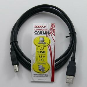 LOGO KABEL USB 2.0, USB A M- USB B M, 1.8M