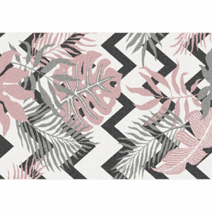 KONDELA Koberec, viacfarebný, vzor listy, 67x120, SELIM
