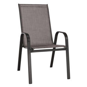 KONDELA Stohovateľná stolička, hnedý melír/hnedá, ALDERA