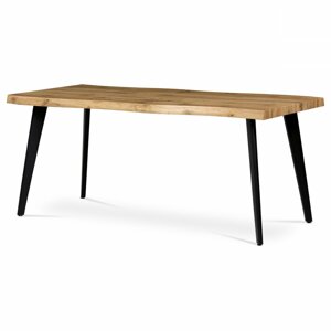 AUTRONIC HT-880 OAK Jedálenský stôl, 180x90x75 cm, MDF doska, 3D dekor divoký dub, kov, čierny lak