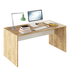 KONDELA Písací stôl, dub artisan/biela, RIOMA TYP 16