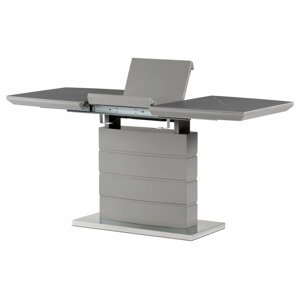 AUTRONIC HT-424M GREY Jedálenský stôl 120+40x70 cm, keramická doska sivý mramor, MDF, sivý matný lak