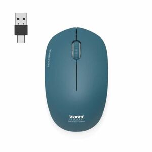 PORT CONNECT Wireless COLLECTION, bezdrátová myš, USB-A a USB-C dongle, 2.4Ghz, 1600DPI, safírová