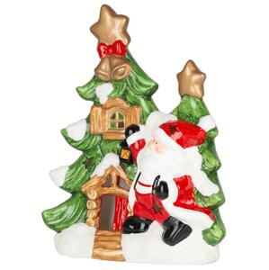 Dekorácia MagicHome Vianoce, Stromček so santom, LED, terakota, 2xAAA, 27,3x11x34 cm