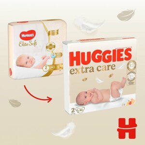 HUGGIES® Extra Care plienky jednorazové 2 (3-6 kg) 82 ks