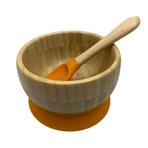 Martons bambusová miska s prísavkou a lyžička 400 ml, Sweet orange