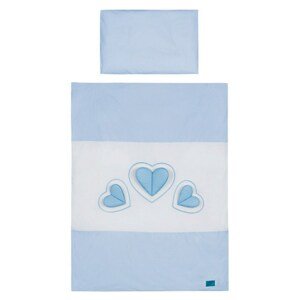 5-dielne posteľné obliečky Belisima Tri srdcia 100/135 bielo-modré