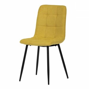 AUTRONIC CT-281 YEL2 Jedálenská stolička, poťah žltá látka, kovová štvornohá podnož, čierny mat