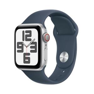 APPLE WATCH SE GPS + CELLULAR 40MM SILVER ALUMINIUM CASE WITH STORM BLUE SPORT BAND - S/M MRGJ3QC/A