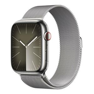 APPLE WATCH SERIES 9 GPS + CELLULAR 45MM SILVER STAINLESS STEEL CASE SILVER MILANESE LOOP,MRMQ3QC/A