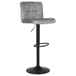 AUTRONIC AUB-827 GREY4 Židle barová, šedá sametová látka, černá podnož