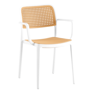 KONDELA Stohovateľná stolička, biela/béžová, RAVID TYP 2