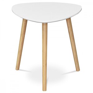 AUTRONIC AF-1132 WT Stůl konferenční 40x40x40 cm,  MDF bílá deska,  nohy bambus přírodní odstín