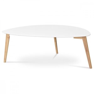 AUTRONIC AF-1184 WT Stůl konferenční 120x60x45 cm,  MDF bílá deska,  nohy bambus přírodní odstín