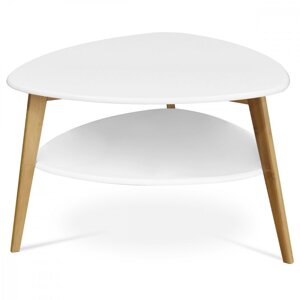AUTRONIC AF-1192 WT Stůl konferenční 78x77x50 cm,  MDF bílá deska,  nohy bambus přírodní odstín