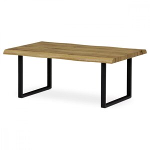 AUTRONIC AHG-861 OAK konferenční stůl, 110x70x45 cm, MDF deska, 3D dekor divoký dub, kov, černý lak