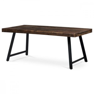 AUTRONIC HT-536 PINE Jídelní stůl, 180x90x76 cm, MDF deska, dýha odstín borovice, kovové nohy, černý lak