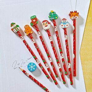 Magnet 3Pagen 8 vianočných ceruziek s gumou